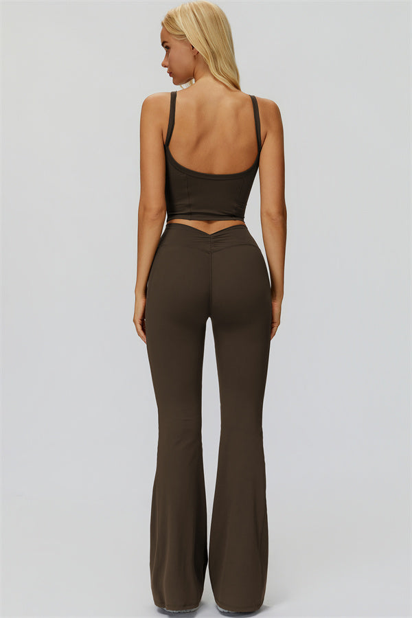 The Fyra Crop Tank Flared Leggings 2-Piece Set