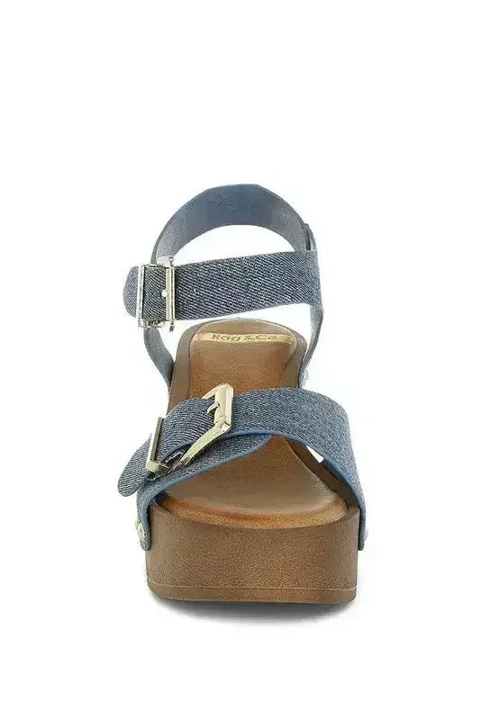 Vipasa Studded Denim Clog Sandals