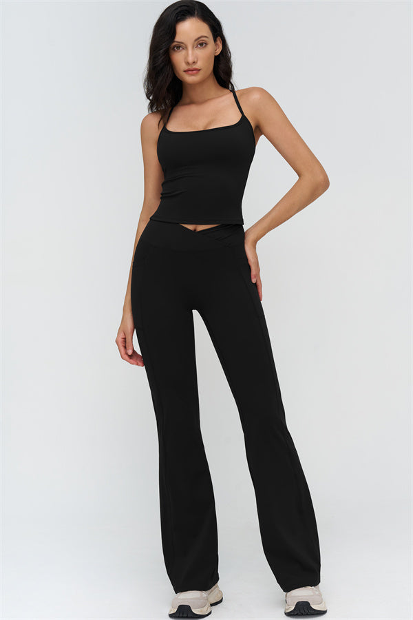 The BoldFit Crop Top Flared Leggings 2-Piece Set