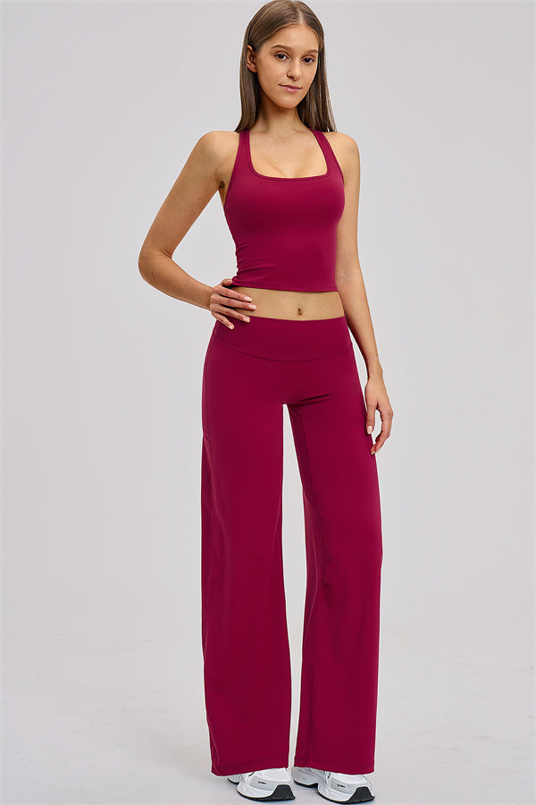 The Dynamic Crop Top Straight Leg Pants 2-Piece Set