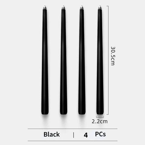 4pc Unscented 12" Candles Colored Long Stick Candle Smokeless Home Wedding Centerpiece Birthday Candle Tall Taper Candles Dripless Unscented Dinner Candle Paraffin Wax Candles