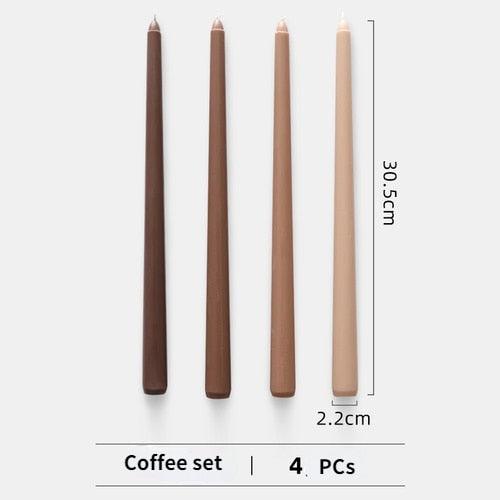 4pc Unscented 12" Candles Colored Long Stick Candle Smokeless Home Wedding Centerpiece Birthday Candle Tall Taper Candles Dripless Unscented Dinner Candle Paraffin Wax Candles
