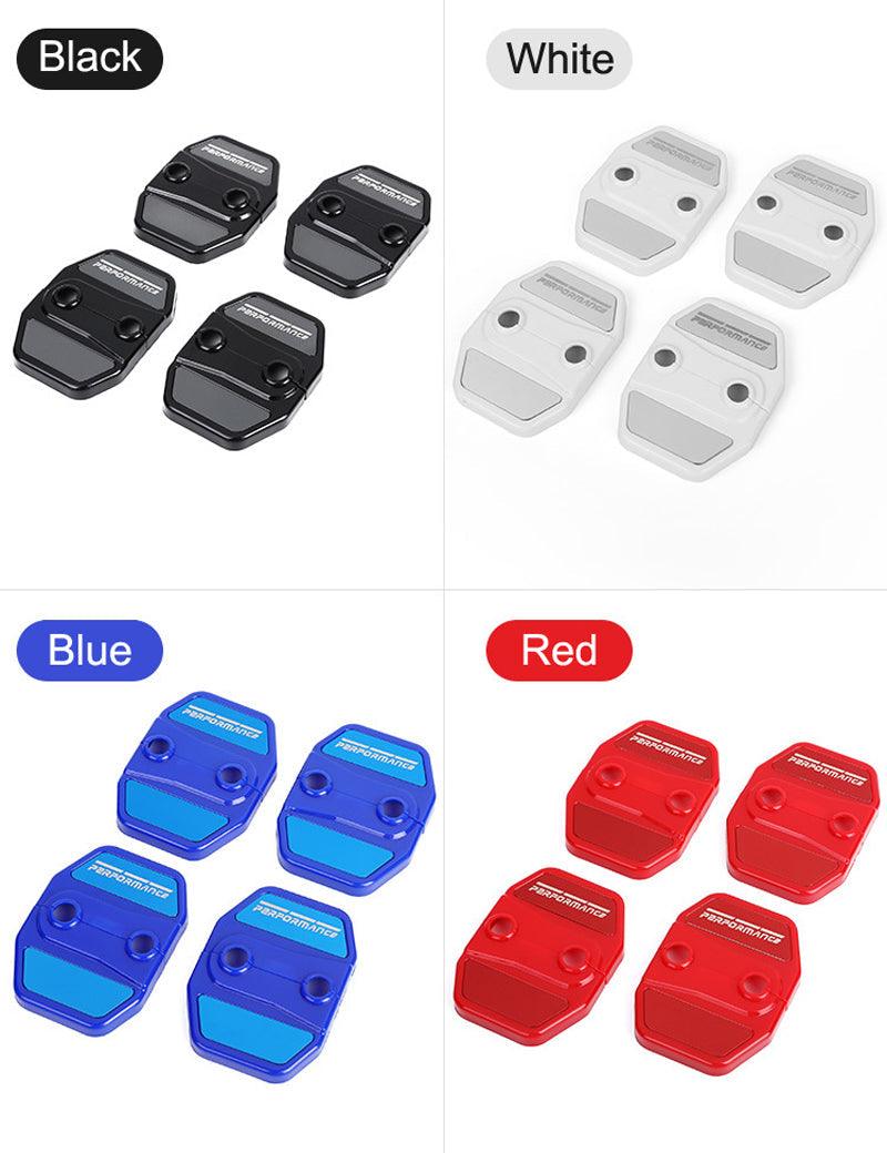4Pcs Brand New Car Door Lock Cover Stainless Steel Door Lock Covers Protection Car Door Lock Latches Cover Protector Car Door Lock Latches Cover Protector for Car Decoration Accessories Door Lock Covers Protection