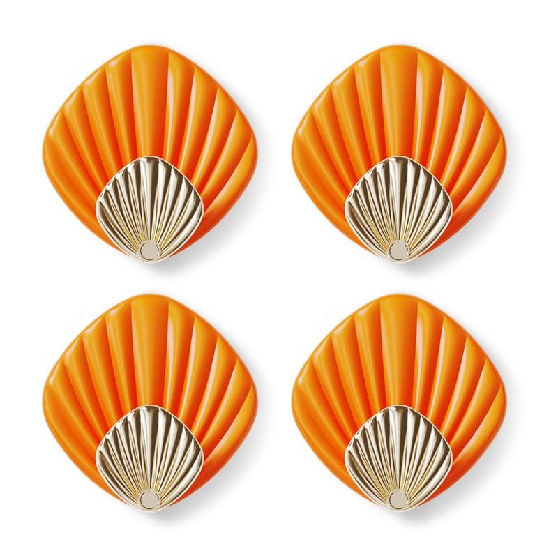 4pcs Creative Shell Shape Wall Hanging Hook Punch-free Strong Adhesive Hook Bathroom Kitchen Wall-mounted Seamless Sticky Hook  Shell Hook Non-Punching Strong Adhesive Adhesive Hook Bearing Door Behind Wall Bathroom Kitchen Key Holder