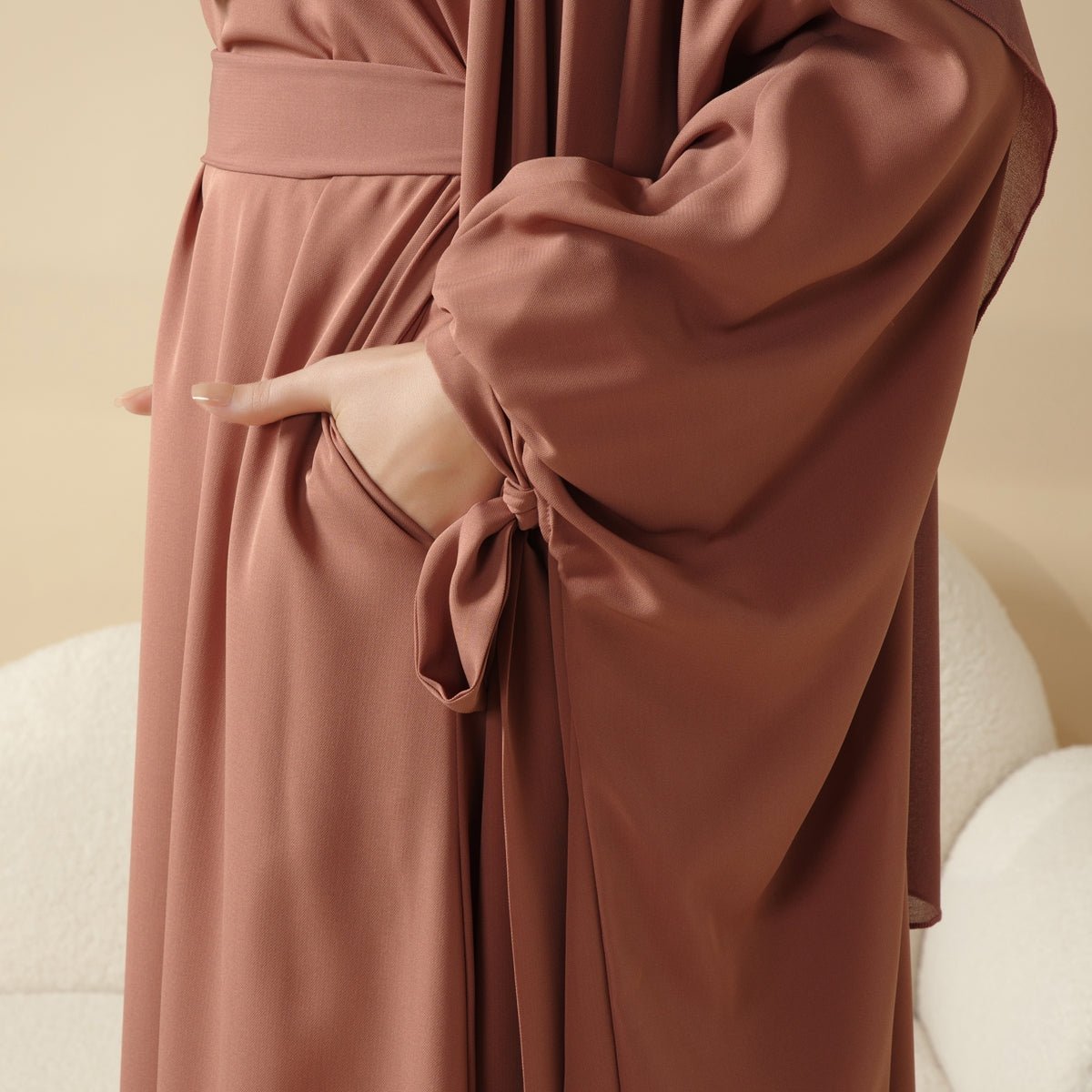5-Piece Set Farasha Abaya, Premium Farasha Textured Open Abaya (MOA095)
