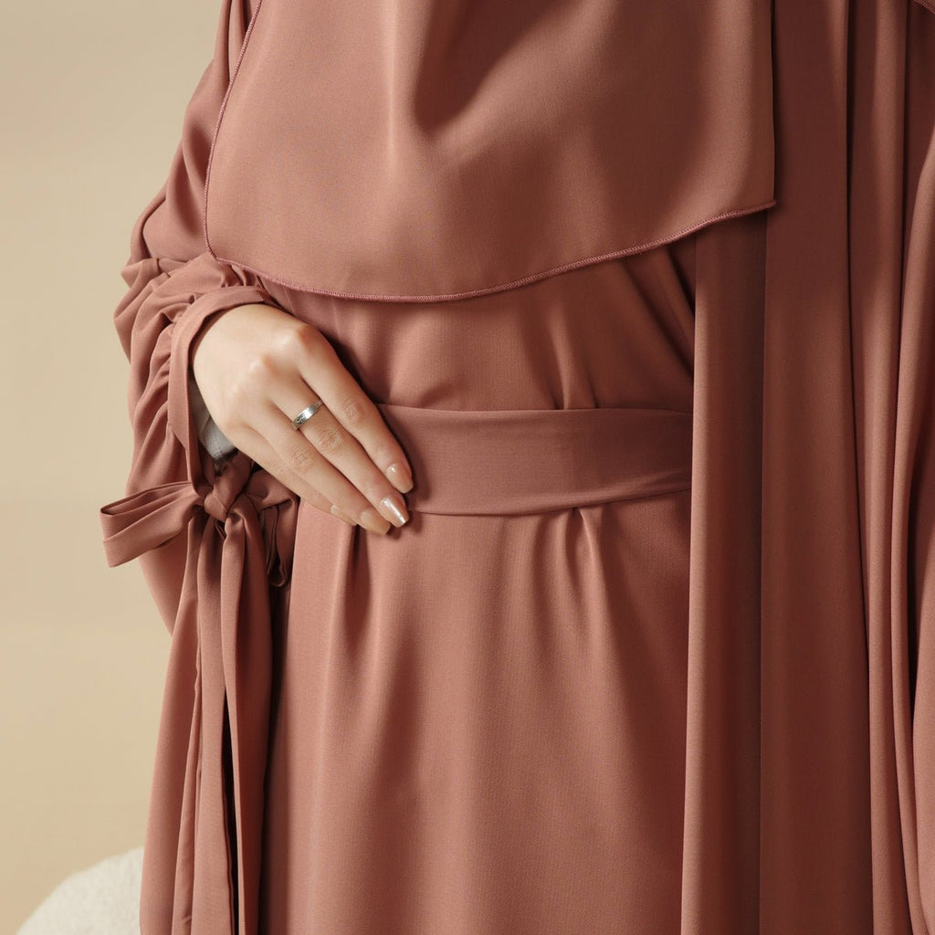 5-Piece Set Farasha Abaya, Premium Farasha Textured Open Abaya (MOA095)