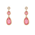 Pink Tourmaline Drop Earrings | Rose Gold Birthstone Jewelry - Femstylo