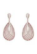 Vortex Teardrop Rose Gold Earrings | Bridal Statement Jewelry -femstylo
