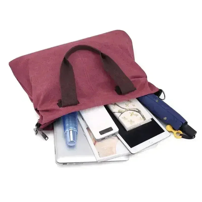 Casual Canvas Large Shoulder Bag For Young Women