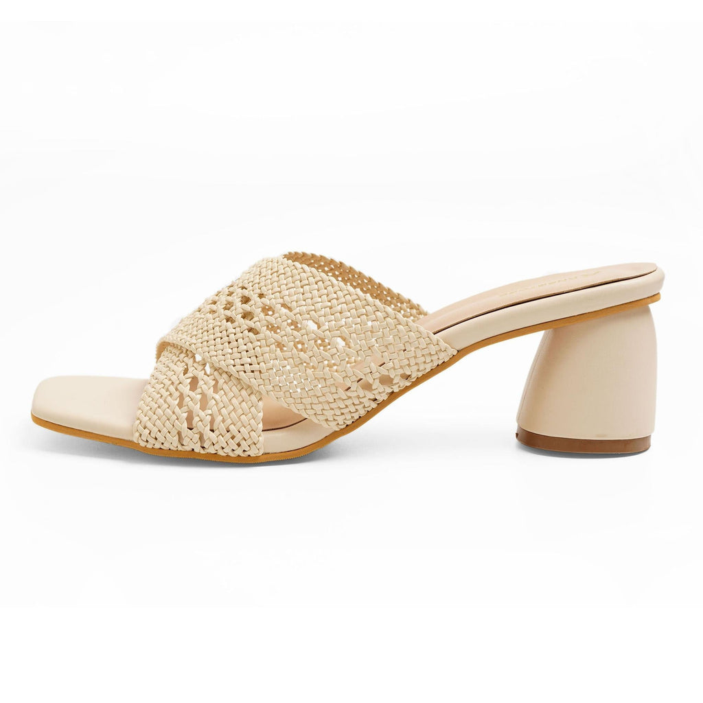 Willow - Beige Block Heels