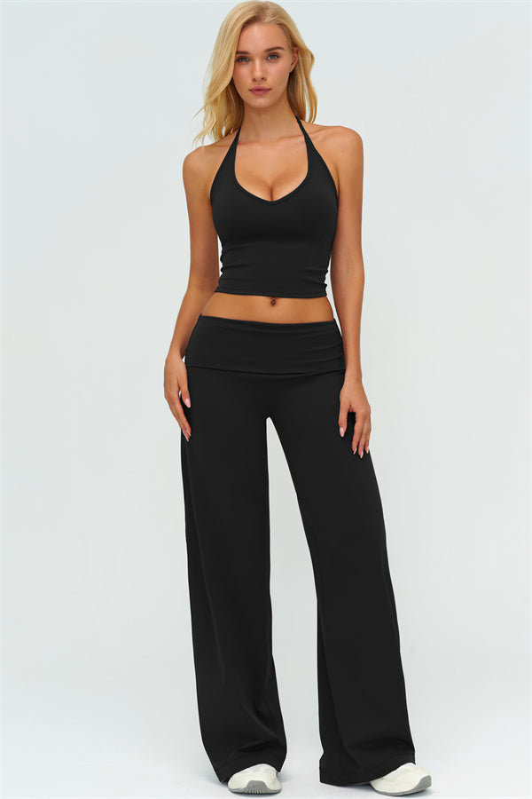 The Twirl Zip Jacket Halter Tank Top Leggings 3-Piece Set