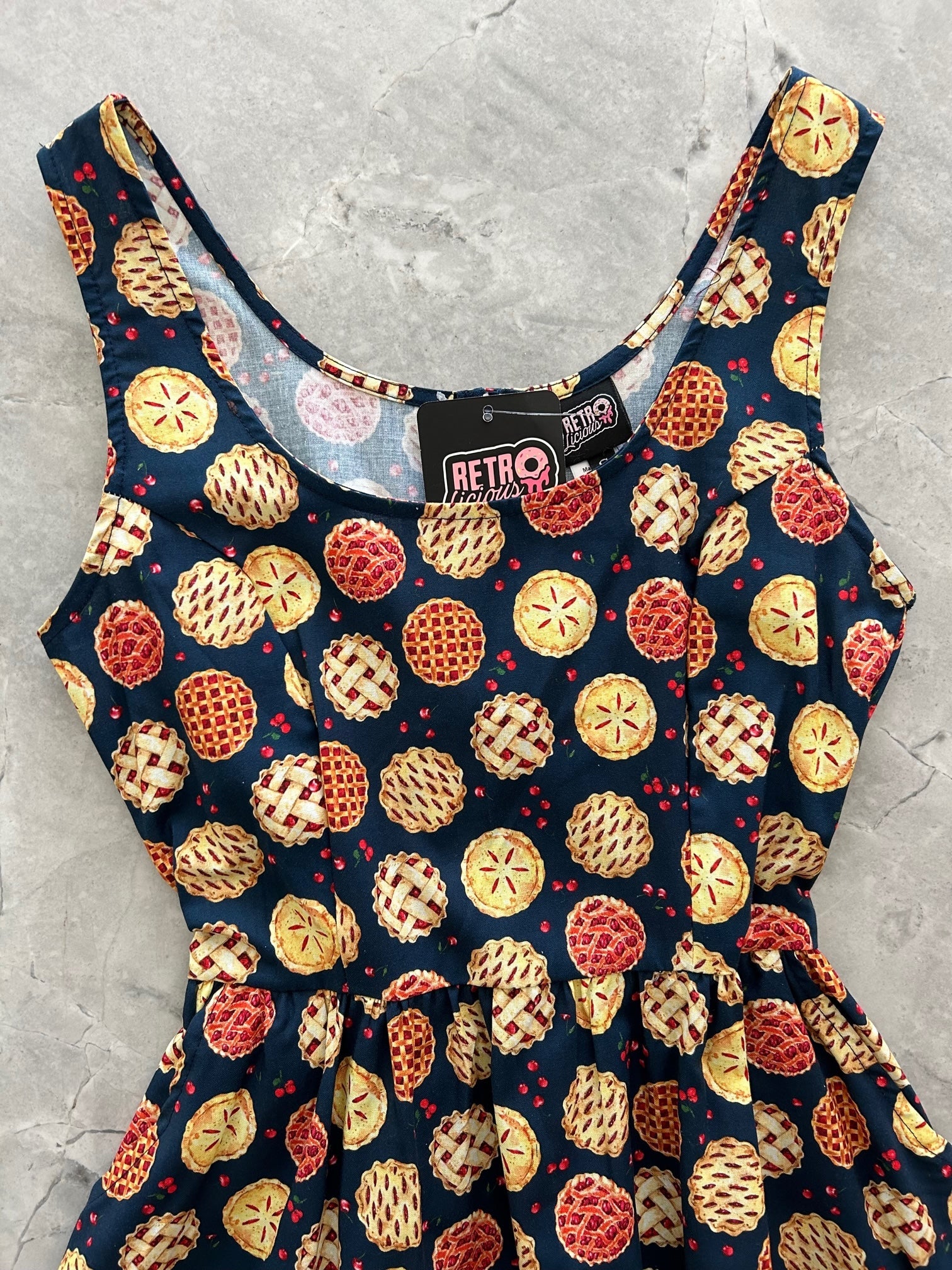 Cherry Pie Shorter Length Fit & Flare Dress - Small only, 1 left!