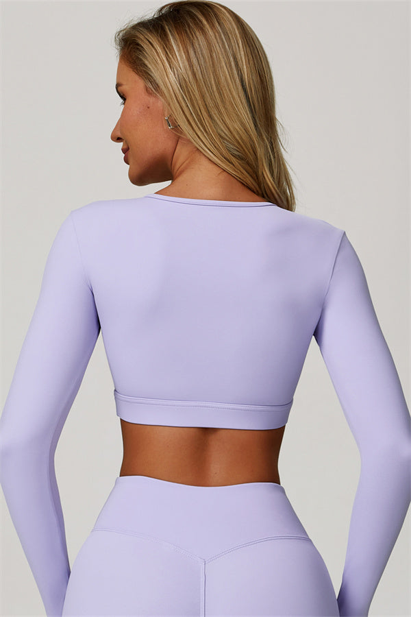 The Lavish Long Sleeve Cut-out Crop Top Leggings 2-Piece Set