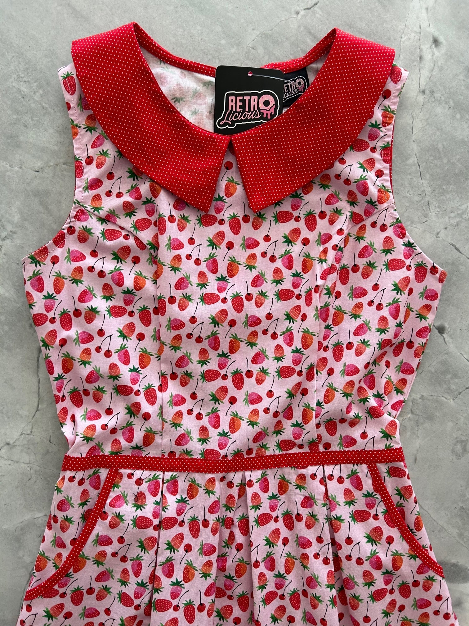 Berry Cherry Collared Dress - Medium only, 1 left!
