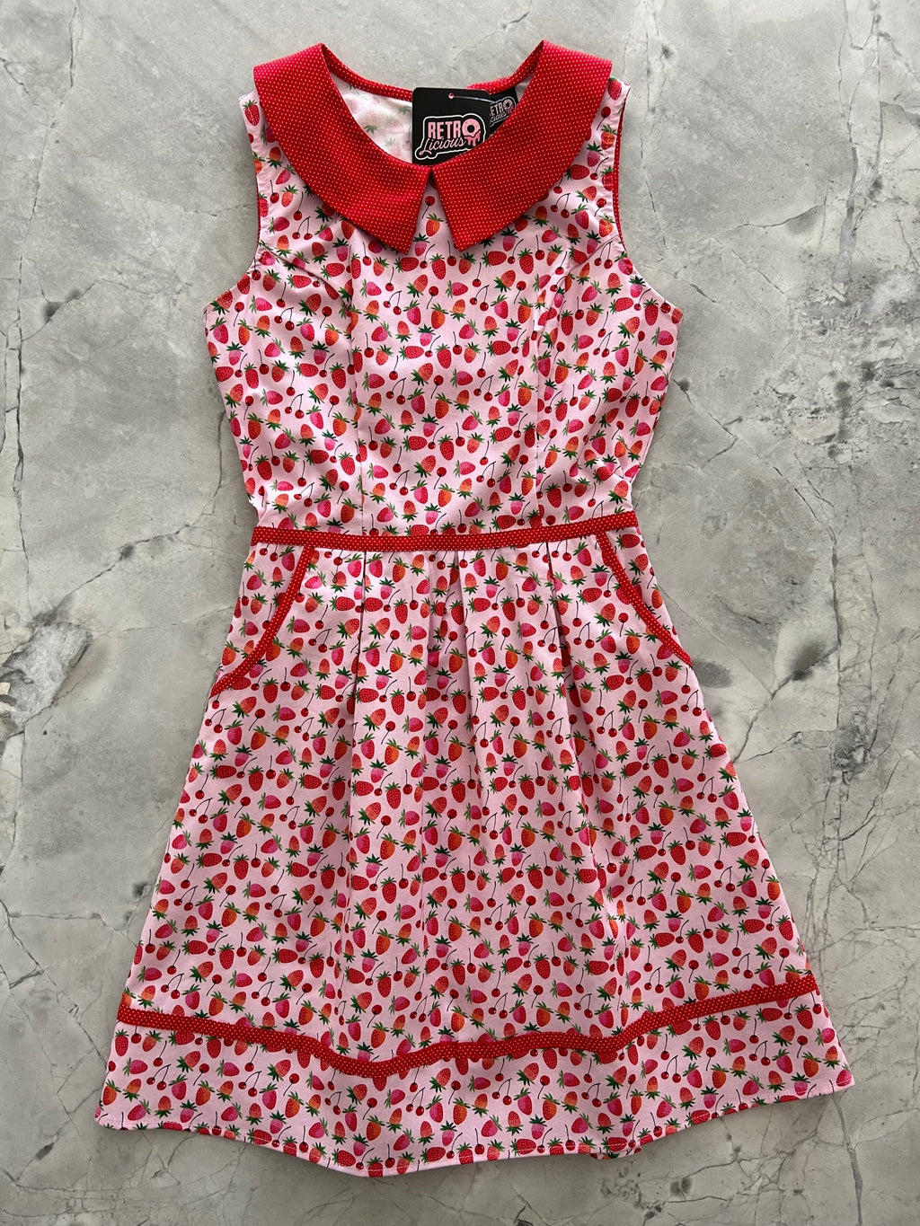Berry Cherry Collared Dress - Medium only, 1 left!