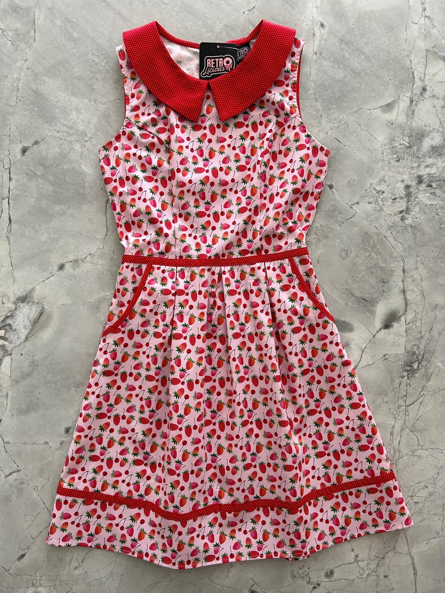 Berry Cherry Collared Dress - Medium only, 1 left!