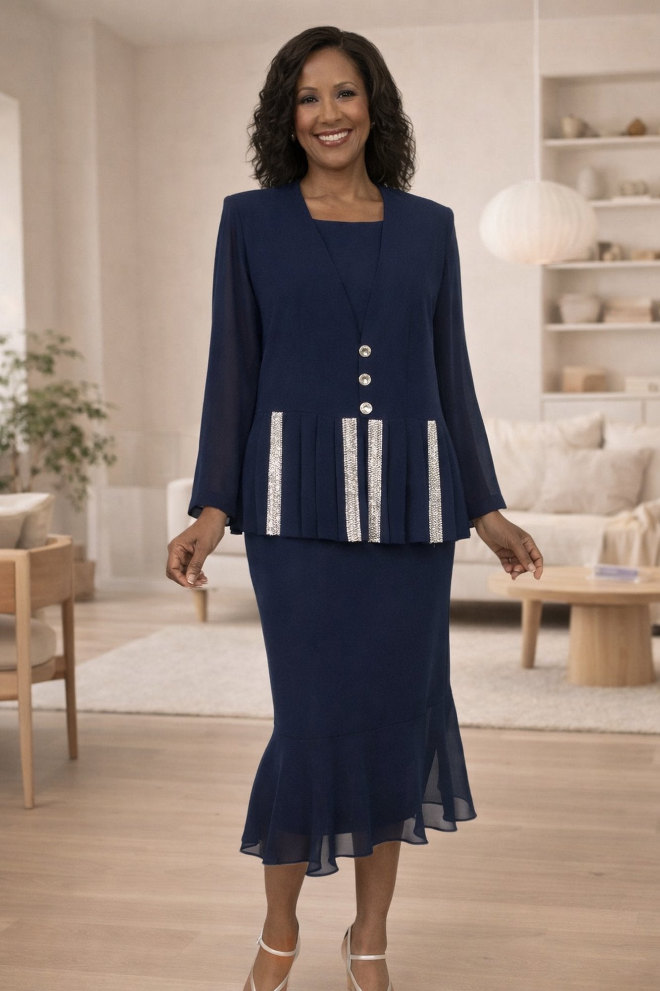 CLEARANCE - Hosanna 5267 Modest 3-Piece Set Ankle Length Dress (Size 3XL)