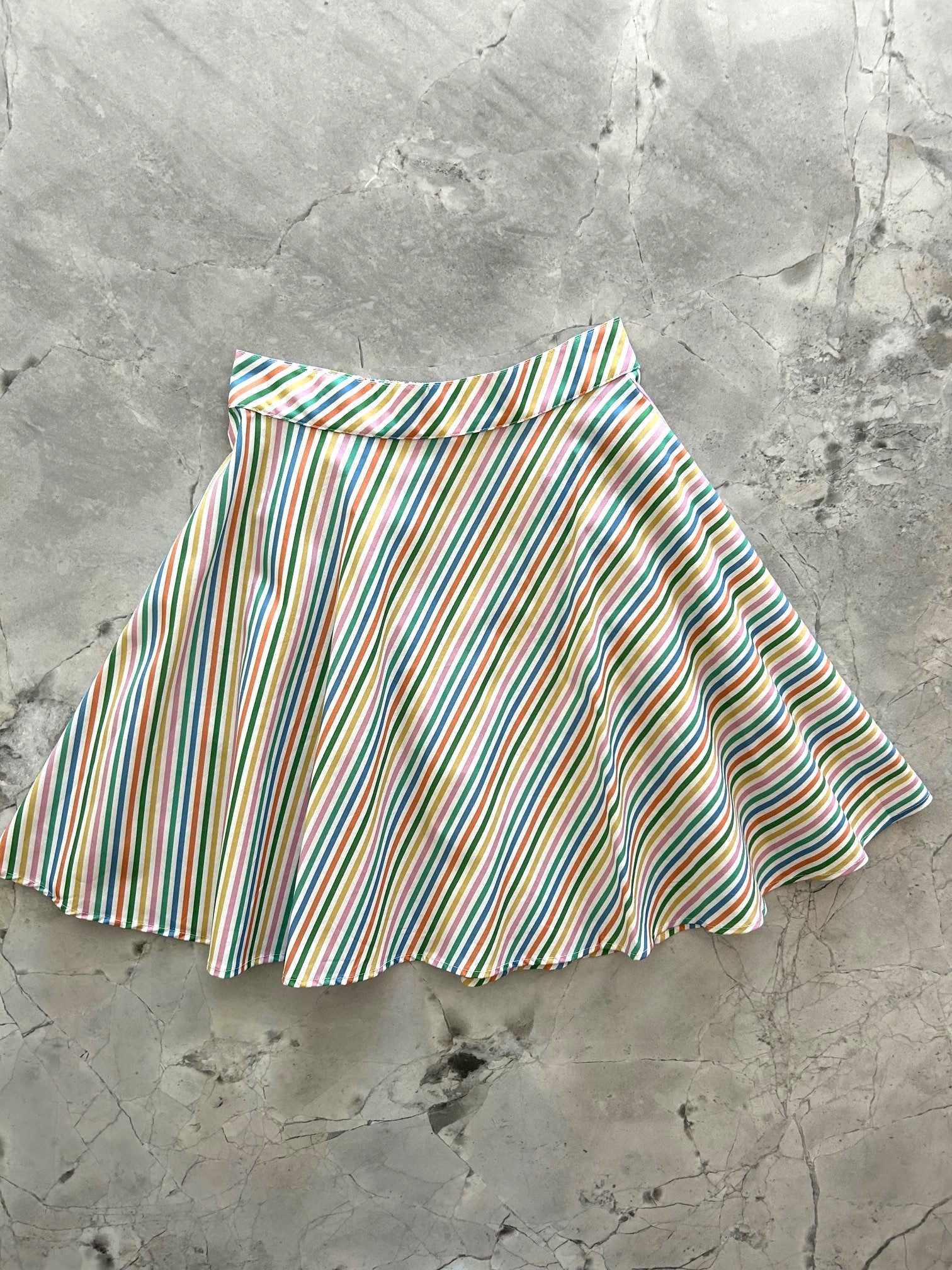 Rainbow Stripe Skater Skirt