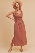 Side Slit Round Neck Sleeveless Tank Dress For Women Versatile, Comfortable & Easy to Style for Any Occasion