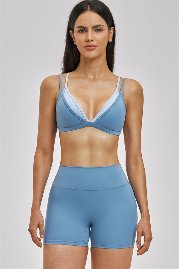 The New Seraphine Layered V Sports Bra Shorts 2-Piece Set