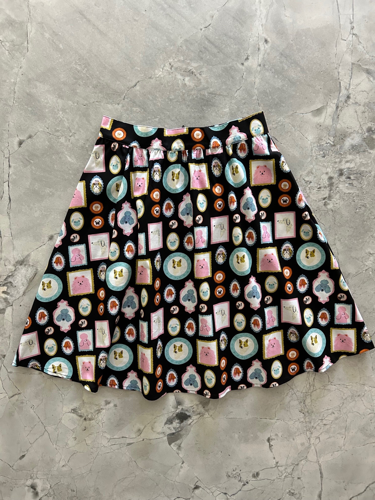 Framed A-line Skirt