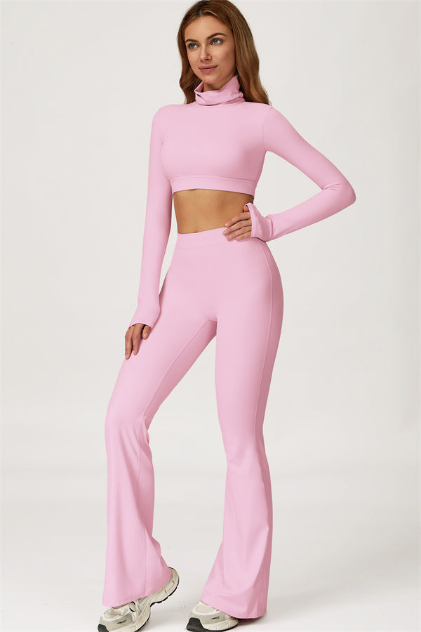 The Axis Crop Top Flared Leggings 2-Piece Set