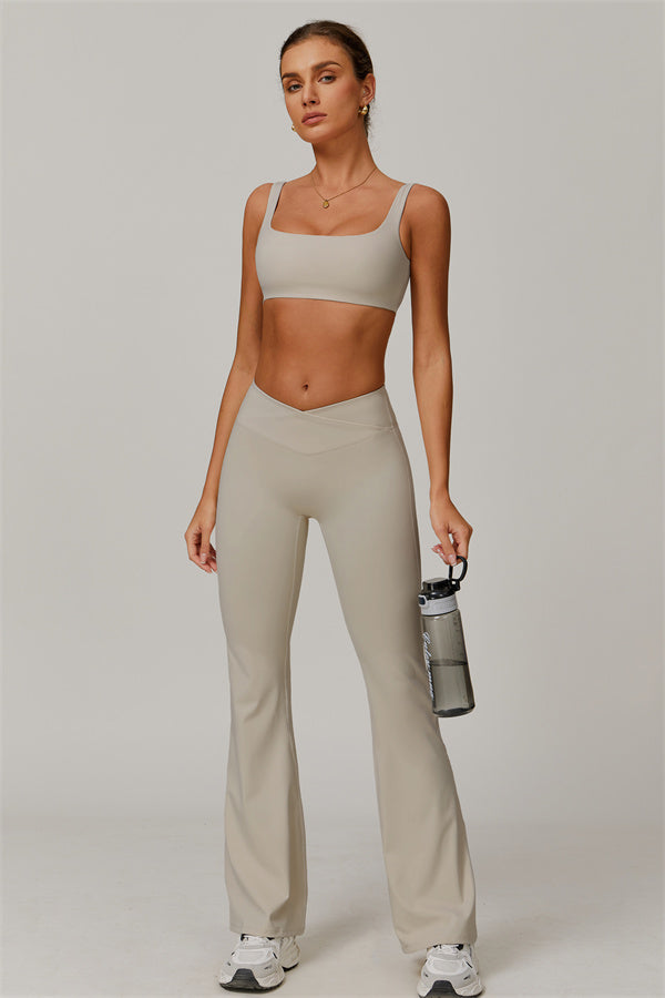 The Halo Sports Bra Flared Leggings 2-Piece Set