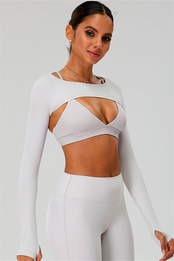 The Ember Sports Bra Crop Top Shorts 3-Piece Set