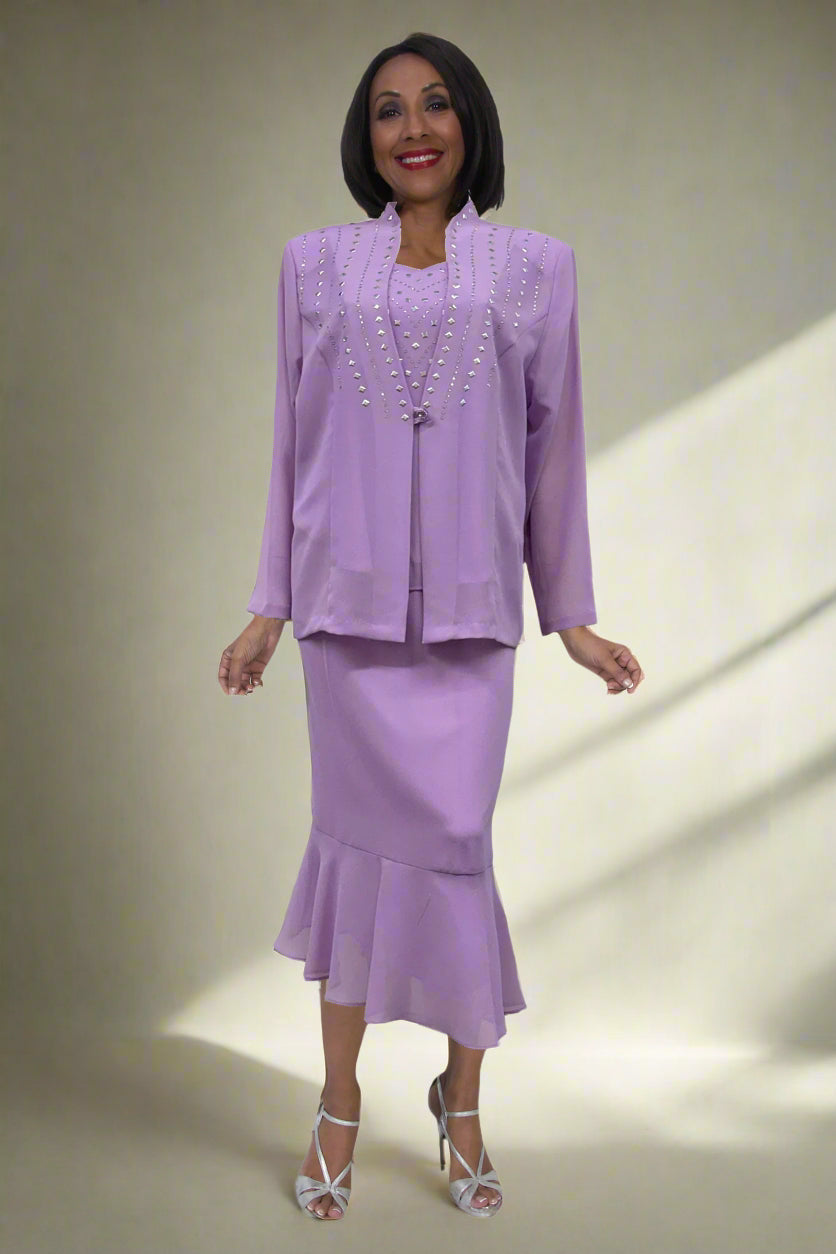 CLEARANCE - Hosanna 5558 Modest 3-Piece Outfit Set Ankle Length (Size L)