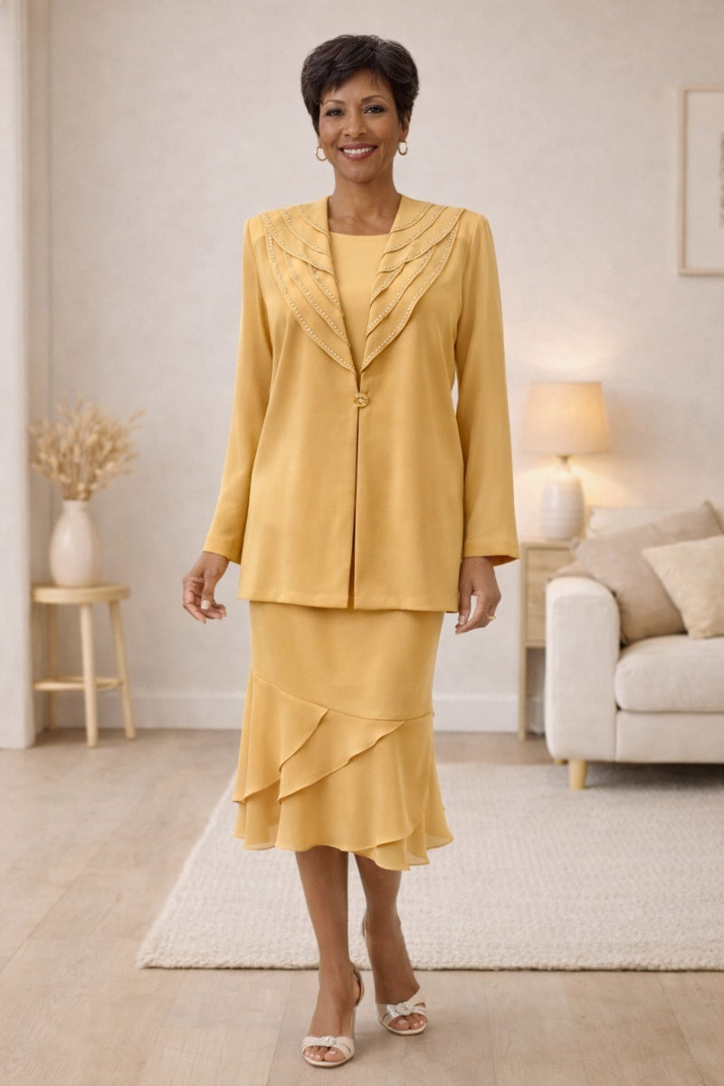 CLEARANCE - Hosanna 5567 Modest 3-Piece Outfit Set Ankle Length (Size L)
