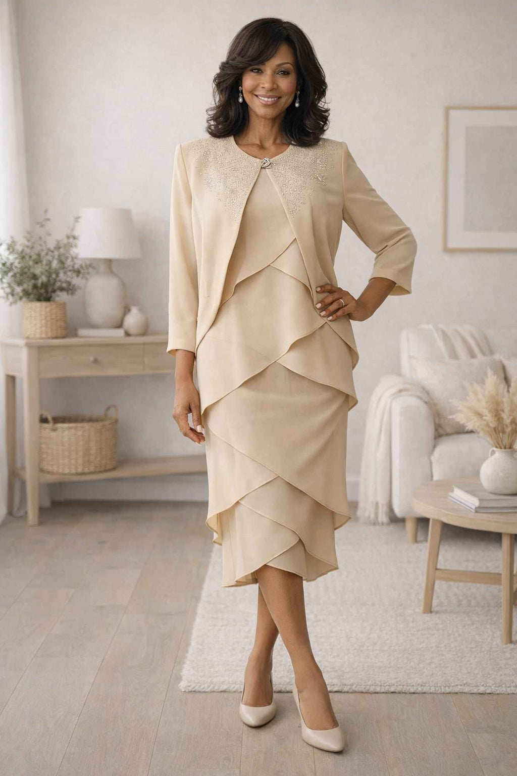 CLEARANCE - Hosanna 5575 Modest 3-Piece Outfit Set Ankle Length (Size XL)