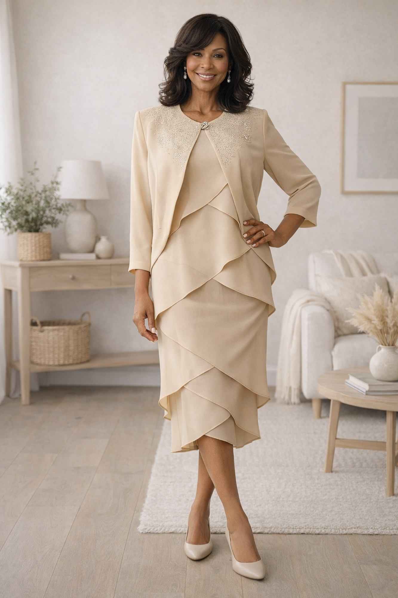 CLEARANCE - Hosanna 5575 Modest 3-Piece Outfit Set Ankle Length (Size XL)
