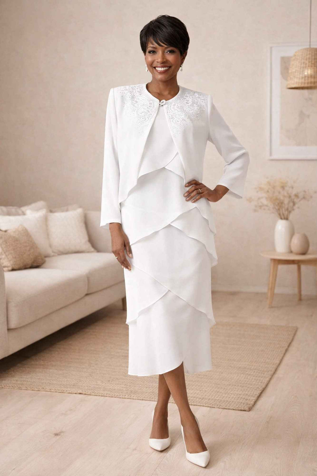 CLEARANCE - Hosanna 5575 Modest 3-Piece Outfit Set Ankle Length (Size XL)