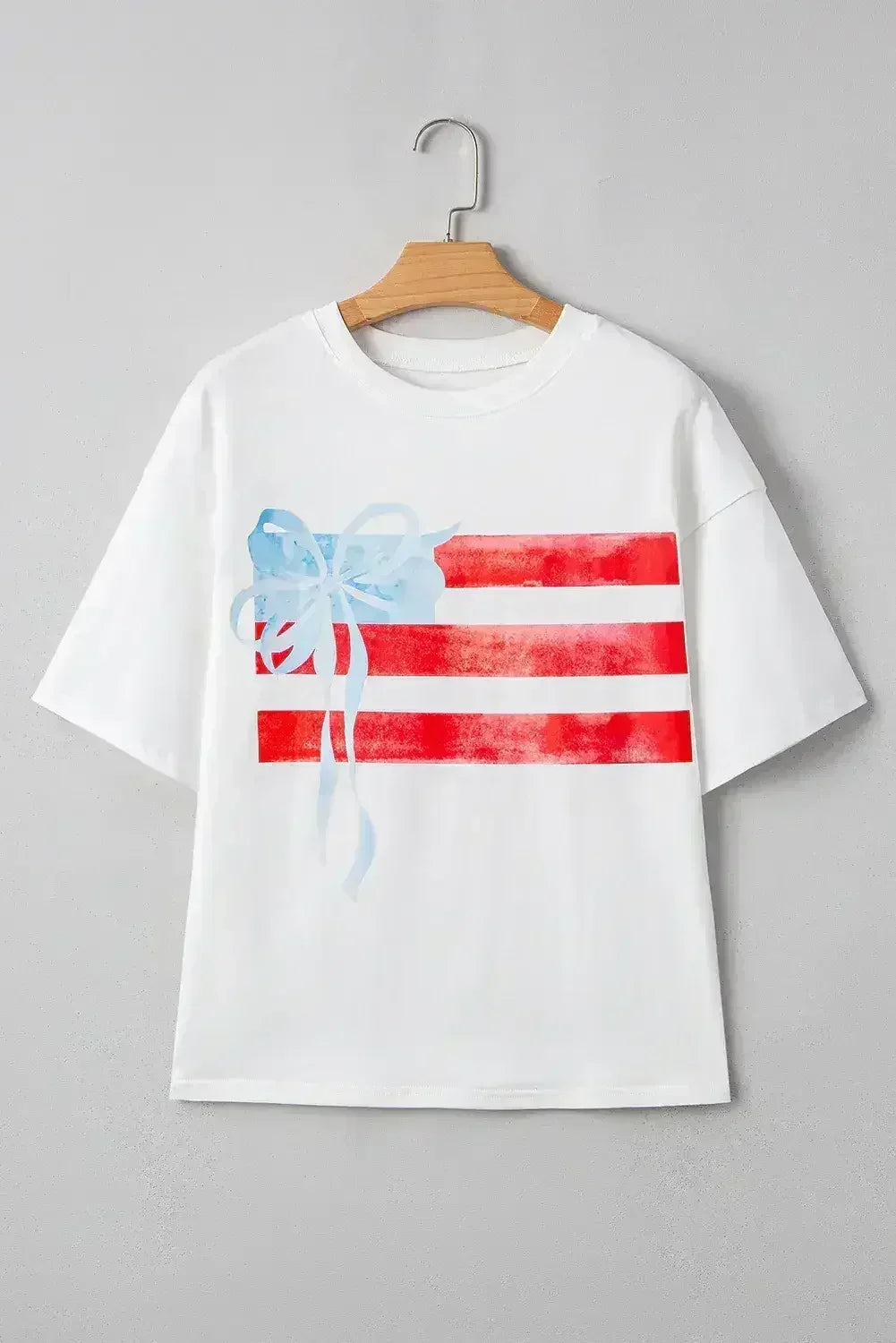 White Flag Bow Graphic Crewneck Tee