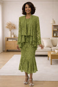 CLEARANCE - Hosanna 5608 Modest 3-Piece Set Olive Green Outfit(Size 5XL)