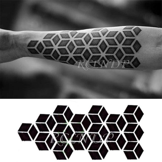 57 Sheets Temporary Tattoo Stickers Set Waterproof Temporary Tattoo Waist Arm Modern Stylish Big Black Tattoos For Womens Mens