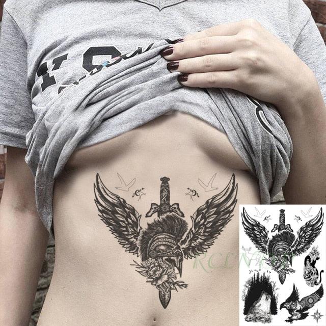 57 Sheets Temporary Tattoo Stickers Set Waterproof Temporary Tattoo Waist Arm Modern Stylish Big Black Tattoos For Womens Mens