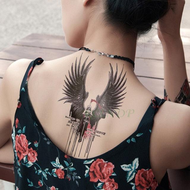 57 Sheets Temporary Tattoo Stickers Set Waterproof Temporary Tattoo Waist Arm Modern Stylish Big Black Tattoos For Womens Mens