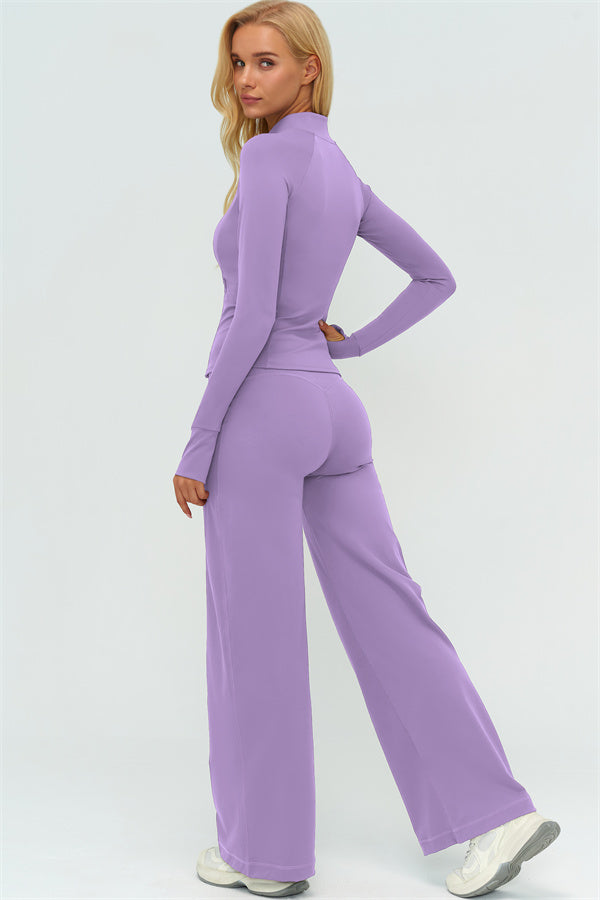 The Twirl Zip Jacket New Straight Leg Pants 2-Piece Set