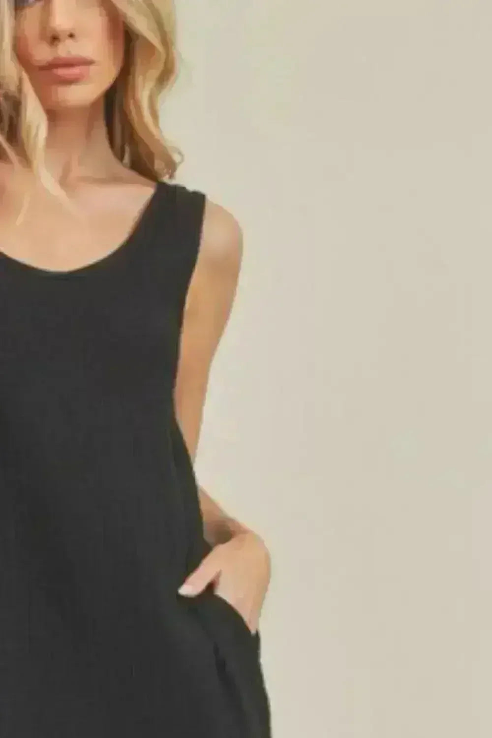 Cotton Midi Tank Dress with Pockets – Casual & Comfortable
