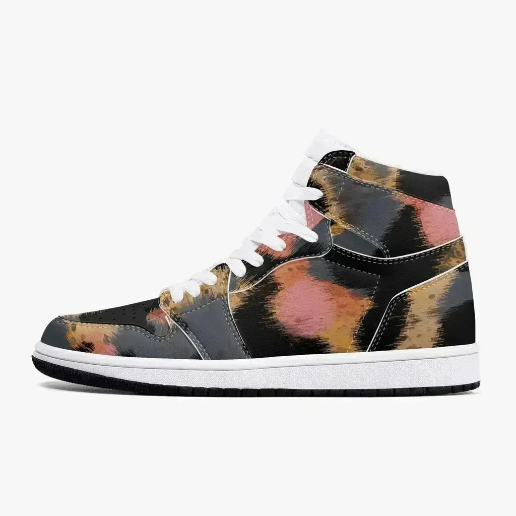 Jacki Easlick Leopard Print High-Top Leather Sneakers