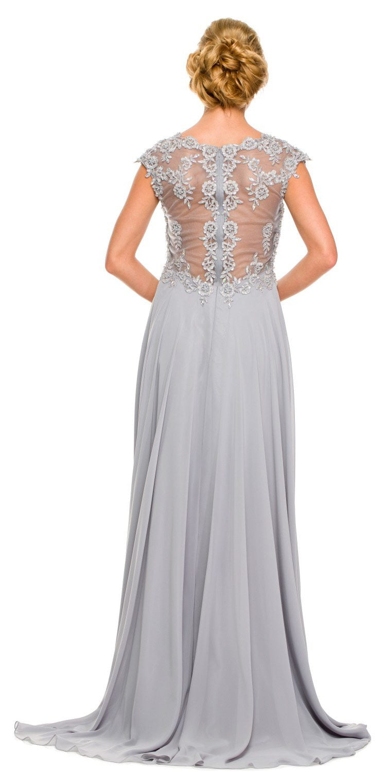 Juliet 585 A-Line Gown Cap Sleeve Empire Waist Full Length