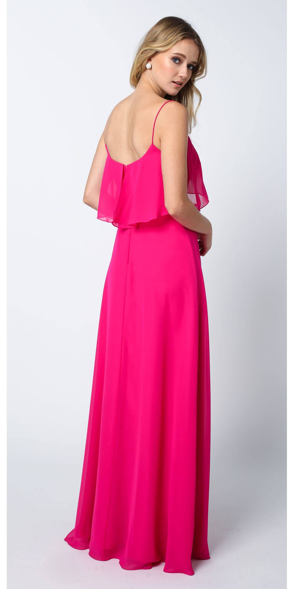 Juliet 591 Long Bridesmaid Dress Ruffled Bodice