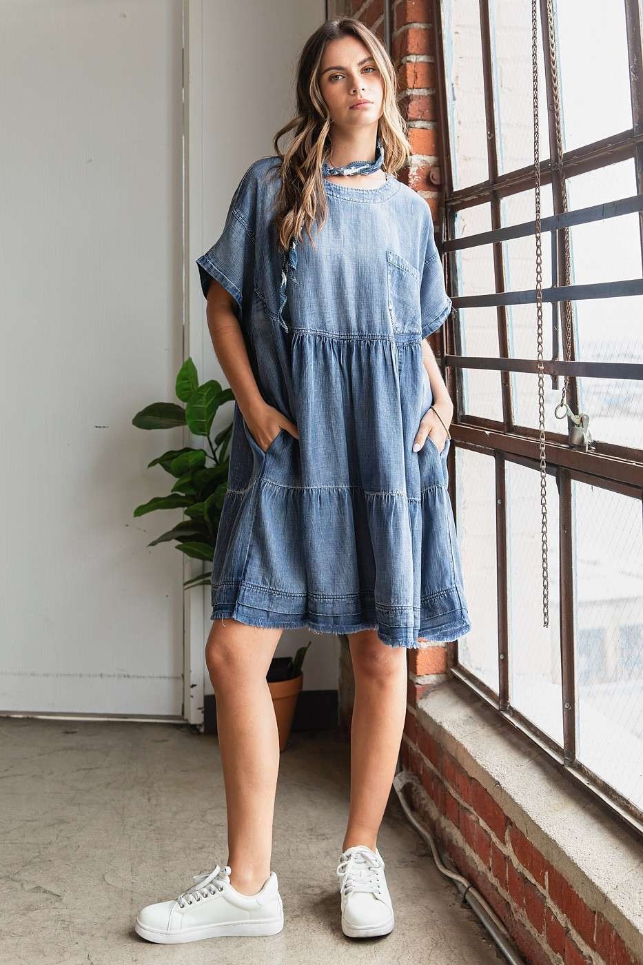 Oversized Mini Dress Relaxed Fit Boho Design Comfortable And Breathable Women Dress