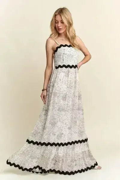 Floral Maxi Cami Dress - Adjustable Strap Summer Dress | Femstylo