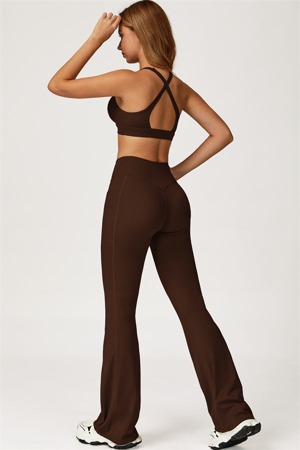 The Glacier Sports Bra Flared Leggings 2-Piece Set