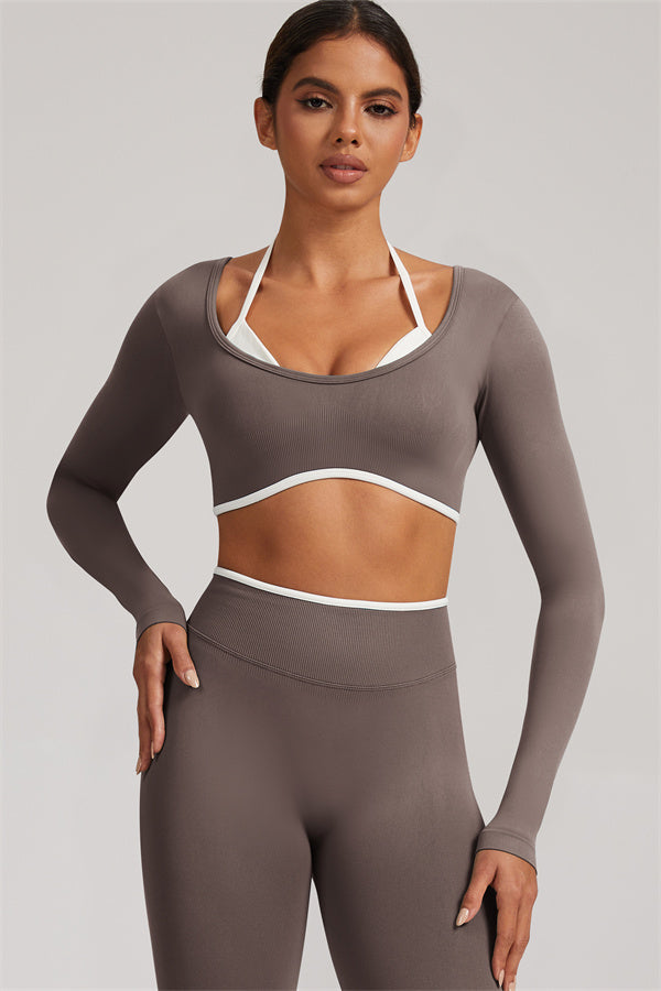 The Elevate New Long Sleeve Crop top Leggings 2-Piece Set