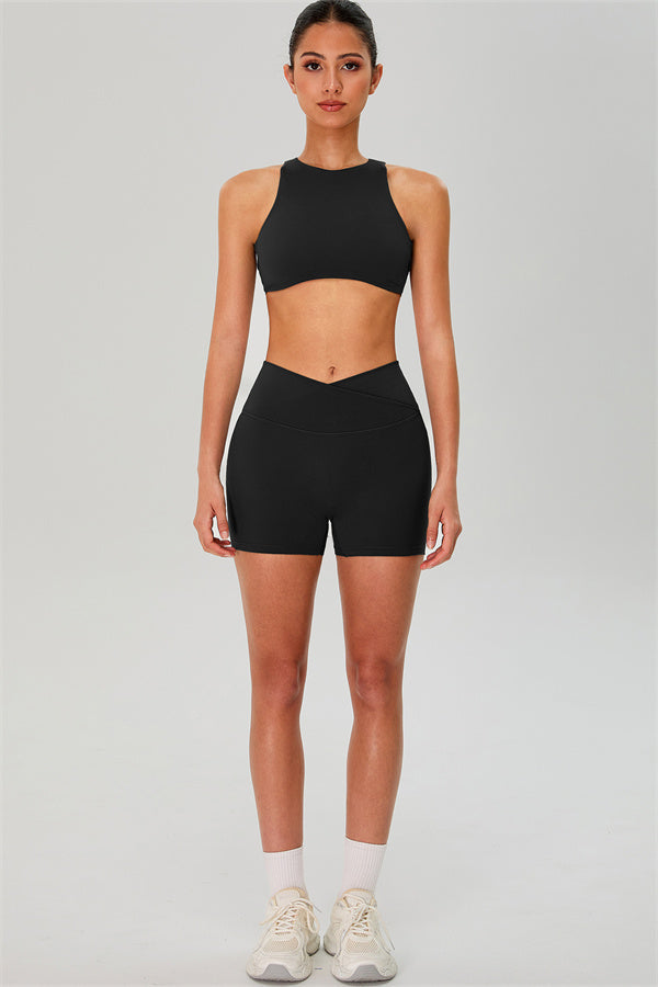 The Jewel Crop Top Crossover Shorts 2-Piece Set