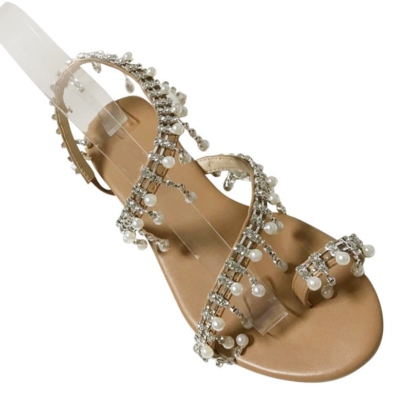 Rhinestones Sandals Summer Beach Slippers For Women Flip Flops Crystal Beach Sliders Slippers Casual Summer Dressy Rhinestone Glitter Open Toe Flat Sandals Travel Beach Bling Crystal Slip On Shiny Luxury Slippers