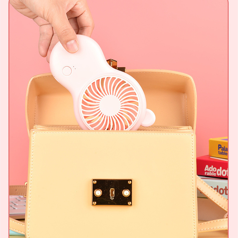 Handheld Pocket Mini Fan Portable With Bracket USB Mini Fan Portable Pocket Fan Cartoon Handheld Desktop Rechargeable Standing Fan Three Gear Wind Speed Regulation Battery Operated USB Small Fan with 3 Speeds for Home Office Car Outdoor Travel